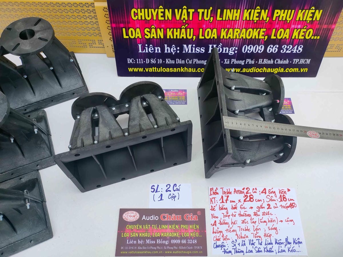 PHỂU TREBLE ARRAY 2 CỦ 4 ỐNG KÈN CHUYÊN ĐÓNG THÙNG LOA ARRAY